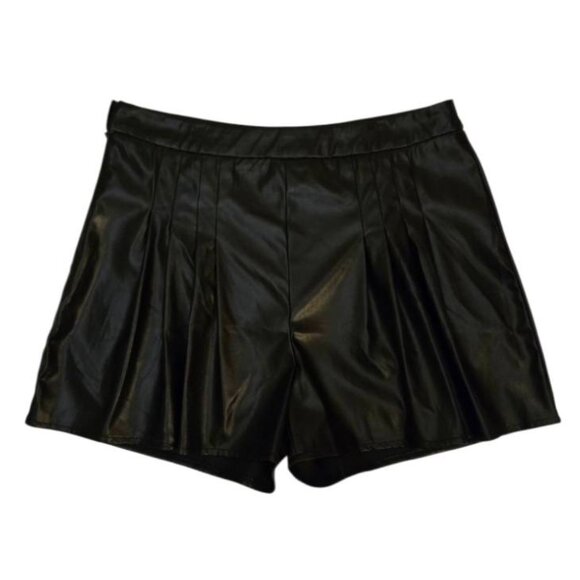 Shein Pleated Faux Leather Shorts XL - Picture 1 of 9